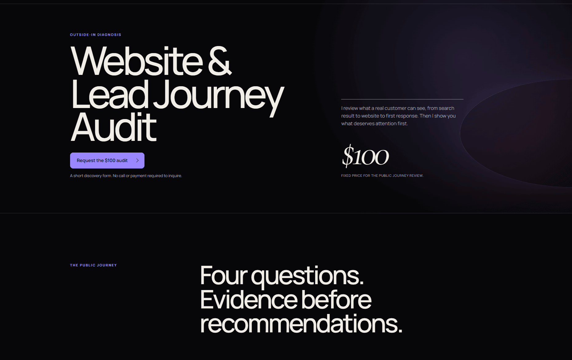 Automatonic’s first-draft audit page, before the final design review.