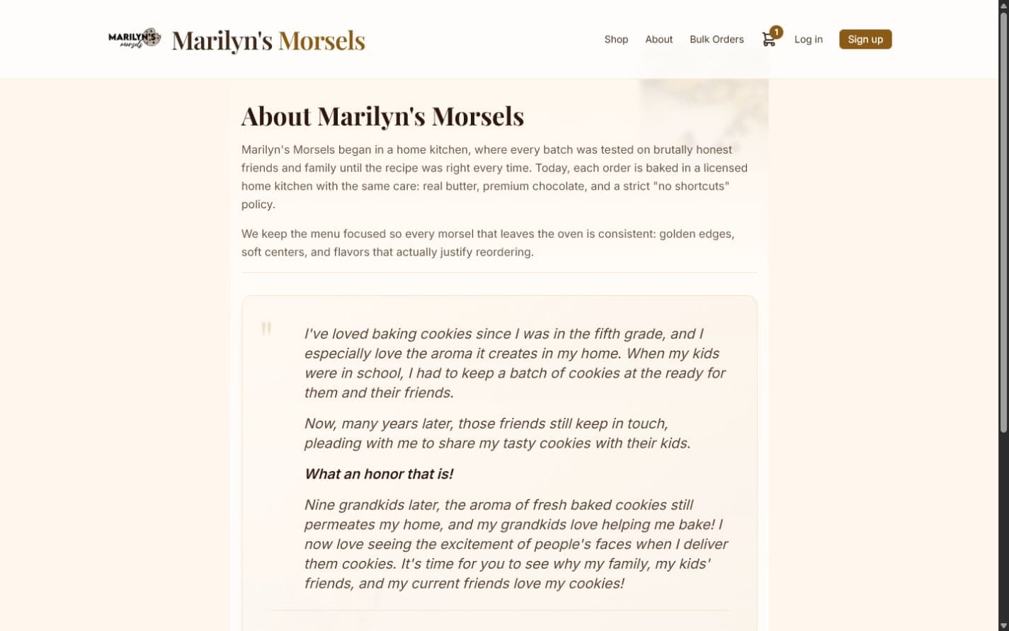 Marilyn's Morsels About page