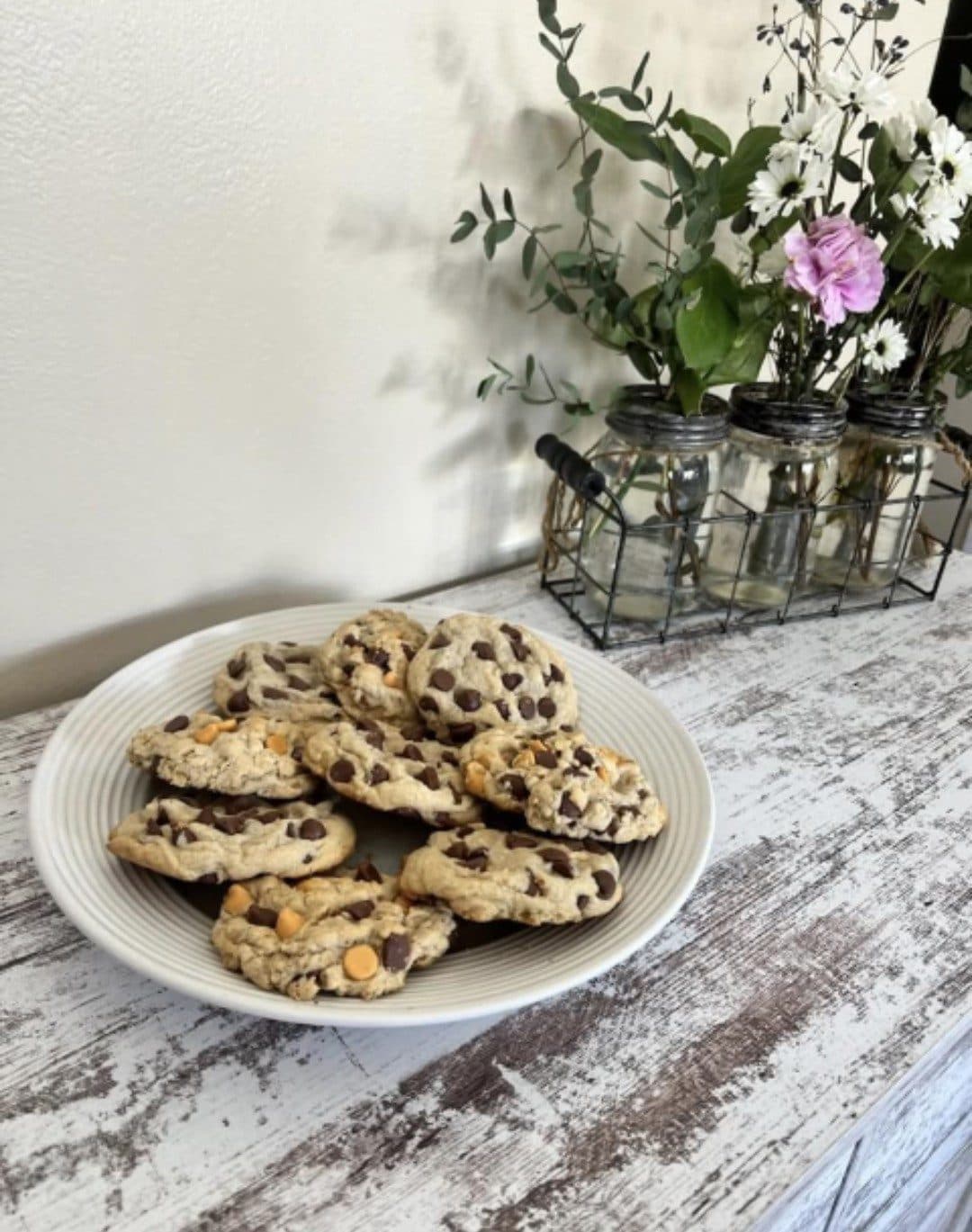 Cookies on a plate, before the proposed branded packaging photography.